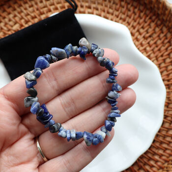 Sodalite Chip Crystal Bracelet For Calm And Truth, 3 of 7