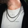 Men's Silver Matte Cuban Chain Stainless Steel Necklace 4mm, thumbnail 12 of 12