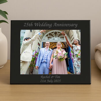 Personalised Black Glass Anniversary Frame – Laser Engraved, 3 of 10