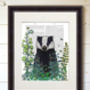 Badger In The Garden, Book Print, Framed Or Unframed, thumbnail 2 of 7