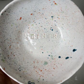 Personalised Pottery Wedding Gift Splatter Ring Dish, 9 of 9