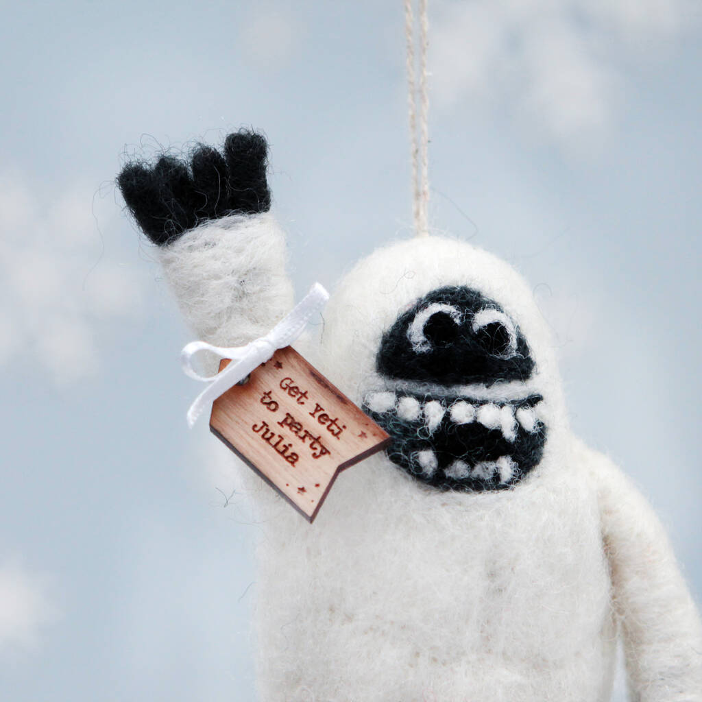 White Yeti Christmas Tree Decoration By Postbox Party