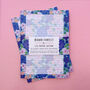 Lush Flowers Recycled A5 Notepad / Desk Pad Blue, thumbnail 2 of 5
