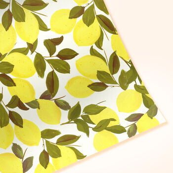 Citrus Lemon Pattern Wrapping Paper Sheet, 4 of 4