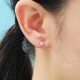 Sterling Silver Tiny Cz Droplet Earrings, thumbnail 4 of 12