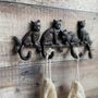 Cute Clowder Of Cats Wall Coat Hook Pair, thumbnail 3 of 6