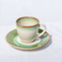 Green Set Of Six Porcelain Espresso Cup And Saucer, thumbnail 6 of 11