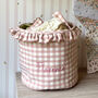 Personalised Pink Gingham Ruffle Basket, thumbnail 1 of 11