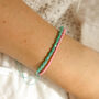 Pink And Green Seed Bead Two Strand Adjustable Bracelet, thumbnail 2 of 3