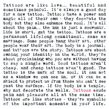 Tattoo Quotes Print, Gift For Tattoo Lover, 3 of 7