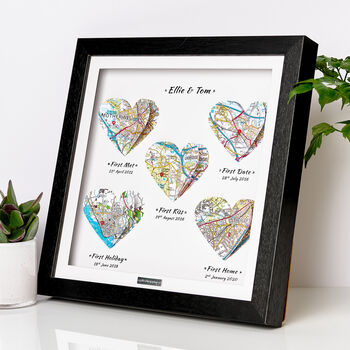 Wedding Anniversary Personalised 3D Heart Map Locations Anniversary Gift, 8 of 12