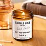 Smells Like The Best Secret Santa Gift Funny Christmas Scented Candle, thumbnail 1 of 5