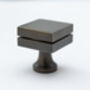 Antique Brass Square Knob With A Cut At Centre, thumbnail 1 of 2