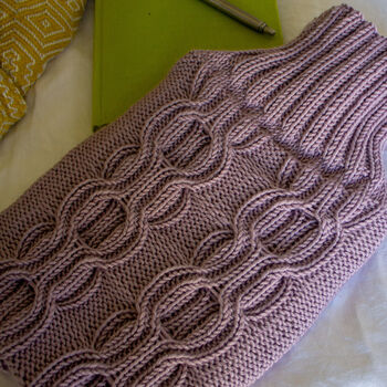 Cashmere Hand Knit Hot Water Bottle *Rose Pink, 2 of 3