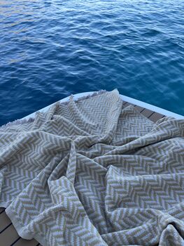 Capri Herringbone Luxury Cotton Blanket Mustard Yellow, 12 of 12
