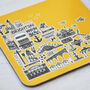 Brighton Yellow Illustrated Coaster, thumbnail 2 of 4