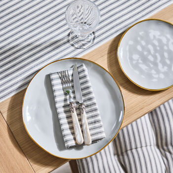 Grey Striped Cotton Table Runner, 5 of 5