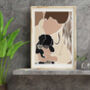 Custom Faceless Pet Mum Colour Block Art Portrait, thumbnail 2 of 5