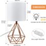Bedside Desk Table Lamp With Diamond Hollow Base, thumbnail 7 of 7