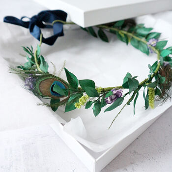 'Juno' Winter Wedding Headband Bridal Flower Crown, 8 of 9