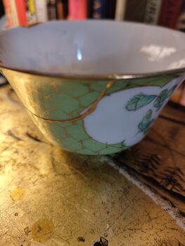 Green Japanese Kintsugi Bowl, 3 of 4