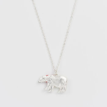 Cosy Polar Bear Silver Chain Necklace, 4 of 8