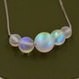 Sterling Silver Aurora Crystal Beaded Necklace, thumbnail 3 of 9