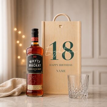 Personalised 18th Birthday Whisky Gift Set With Custom Lid, 6 of 11