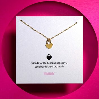 Heart Padlock 18k Gold Plated Friendship Necklace, 3 of 11