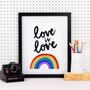 Personalised Love Is Love Valentine's Day Art Print, thumbnail 1 of 5