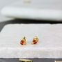 Girls Ladybug Enamel Stud Earrings, thumbnail 2 of 9