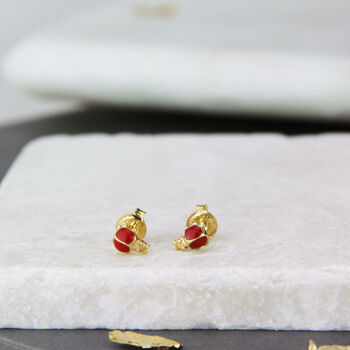 Girls Ladybug Enamel Stud Earrings, 2 of 9