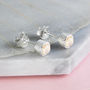 Opal October Birthstone Sterling Silver Stud Earrings, thumbnail 1 of 4
