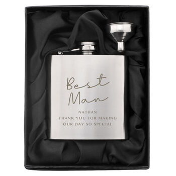 Personaised Best Man Hip Flask, 2 of 2