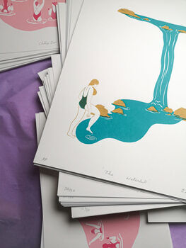 The Waterfall, A3 Limited Screen Swim Print, 4 of 4