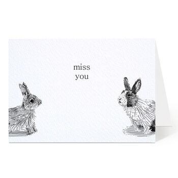 Miss You Bunnies Greeting Card, 3 of 5