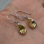 Lemon Quartz Earrings: Teardrop, Sterling Silver Dangle, thumbnail 1 of 6