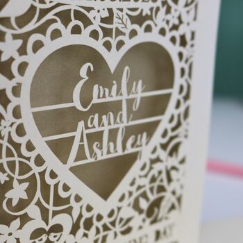Personalised Papercut 'On Your Wedding Day' Card, 4 of 10