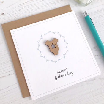Happy First Father's Day, Baby Onesie Card, 2 of 4