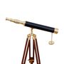 Black Leather And Brass Table Top Telescope, thumbnail 5 of 7