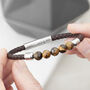 Personalised Men's Woven Tiger's Eye Bracelet, thumbnail 2 of 7