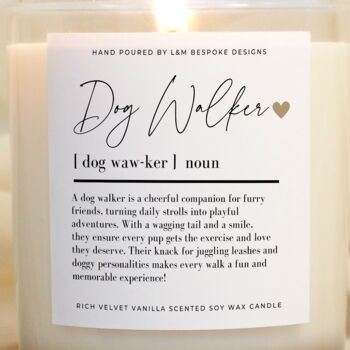 Dog Walker Gift Definition Scented Candle, 4 of 6