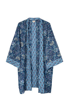 Indian Cotton Blue Lagoon Print Kimono, 5 of 5