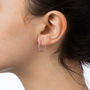 Petite Rose Gold Vermeil And Sterling Silver Hoops, thumbnail 4 of 12