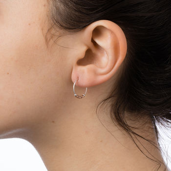Petite Rose Gold Vermeil And Sterling Silver Hoops, 4 of 12