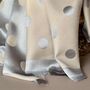 Silky Beige And Silver Spot Reversible Scarf, thumbnail 3 of 9