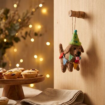 Handmade Felt Party Pooch Dog Decoration, 4 of 5