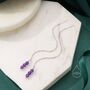 Genuine Amethyst Gemstone Ear Threaders, thumbnail 2 of 9