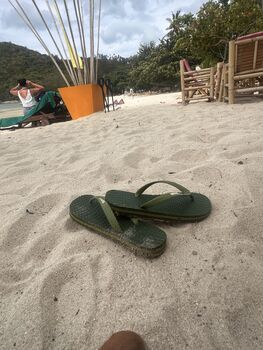 Earthy Green Natural Rubber Flip Flops, 11 of 12