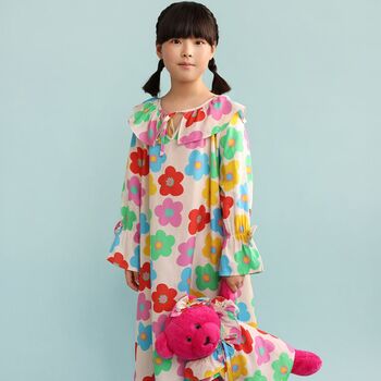 Alessia Girls Nightdress Set With Matching Teddy Bear, 2 of 6